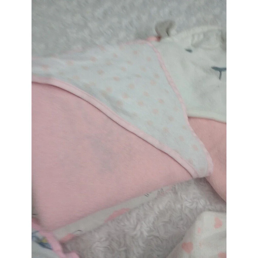 Lote 5 Pcs baby girl Pink hooded bath towels
